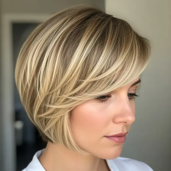 Krótkie Fryzury Blond Z Grzywką Na Bok