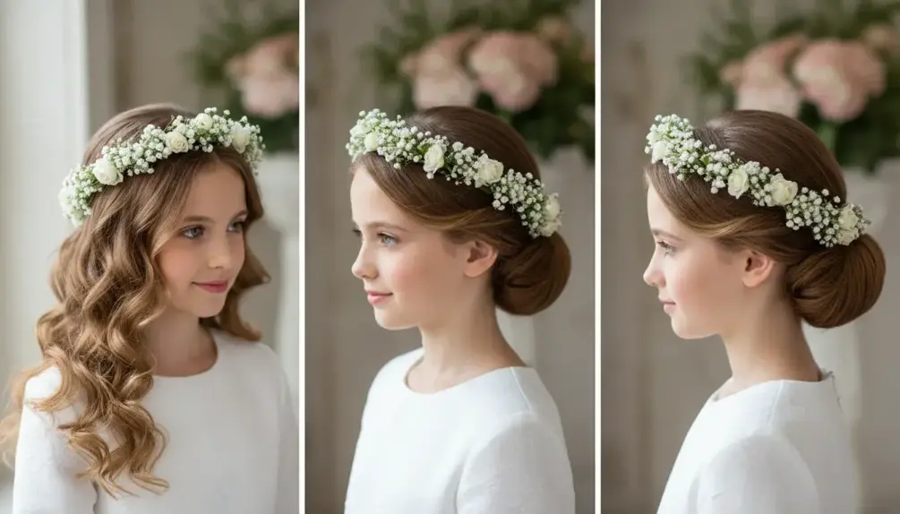 Jakie fryzury komunijne z wiankiem wybiera się najczęściej?